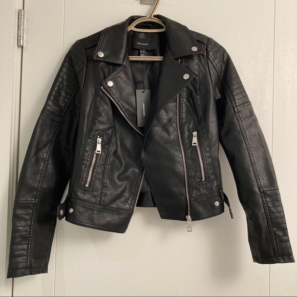 NWT! - Vero Moda | Kerri Biker Faux Leather Jacket - Picture 12 of 16
